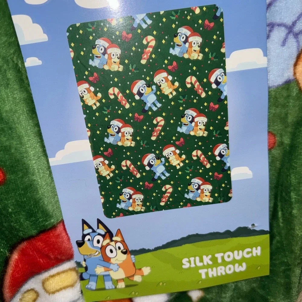 Bluey in Santa Hat Christmas Silk Touch Blanket